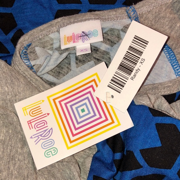 NWT LuLaRoe Randy Raglan, XS, Blue & Black - Picture 4 of 4